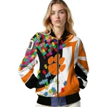 customized clemson tigers stars and stripes slashes orange bomber jacket best selling