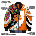 customized clemson tigers stars and stripes slashes orange bomber jacket best selling