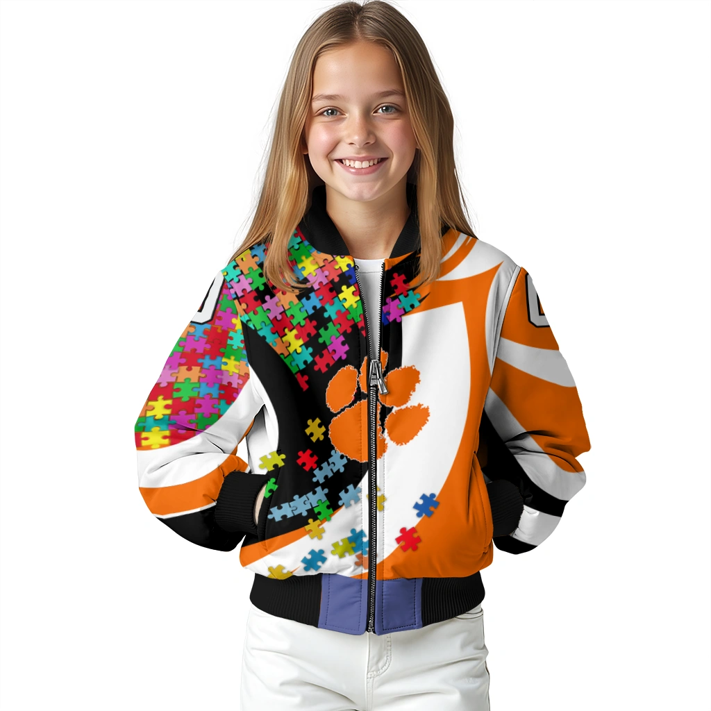 customized clemson tigers stars and stripes slashes orange bomber jacket top rated customized clemson tigers stars and stripes slashes orange bomber jacket top rated