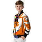 customized clemson tigers stars and stripes slashes orange bomber jacket best selling