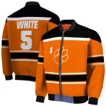 customized clemson tigers stripe statement orange black bomber jacket best selling