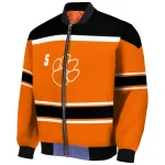 customized clemson tigers stripe statement orange black bomber jacket best selling