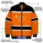 customized clemson tigers stripe statement orange black bomber jacket best selling