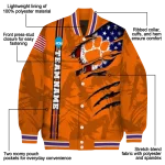 customized clemson tigers usa flag claws orange varsity jacket best selling