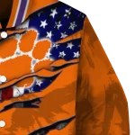 customized clemson tigers usa flag claws orange varsity jacket best selling