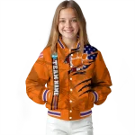 customized clemson tigers usa flag claws orange varsity jacket best selling