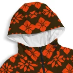 customized cleveland browns geometric blossom brown windbreaker jacket best selling