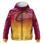 customized cleveland cavaliers pattern layers wine windbreaker jacket best selling