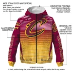 customized cleveland cavaliers pattern layers wine windbreaker jacket best selling