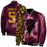 customized cleveland cavaliers skull cluster wine varsity jacket best selling