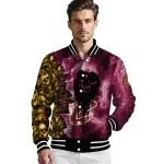customized cleveland cavaliers skull cluster wine varsity jacket best selling