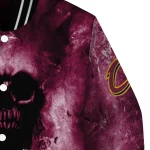 customized cleveland cavaliers skull cluster wine varsity jacket best selling