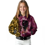 customized cleveland cavaliers skull cluster wine varsity jacket best selling