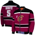customized cleveland cavaliers stripe statement wine black bomber jacket best selling