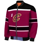 customized cleveland cavaliers stripe statement wine black bomber jacket best selling