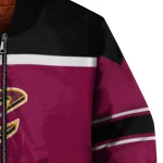 customized cleveland cavaliers stripe statement wine black bomber jacket best selling