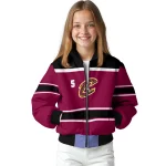 customized cleveland cavaliers stripe statement wine black bomber jacket best selling