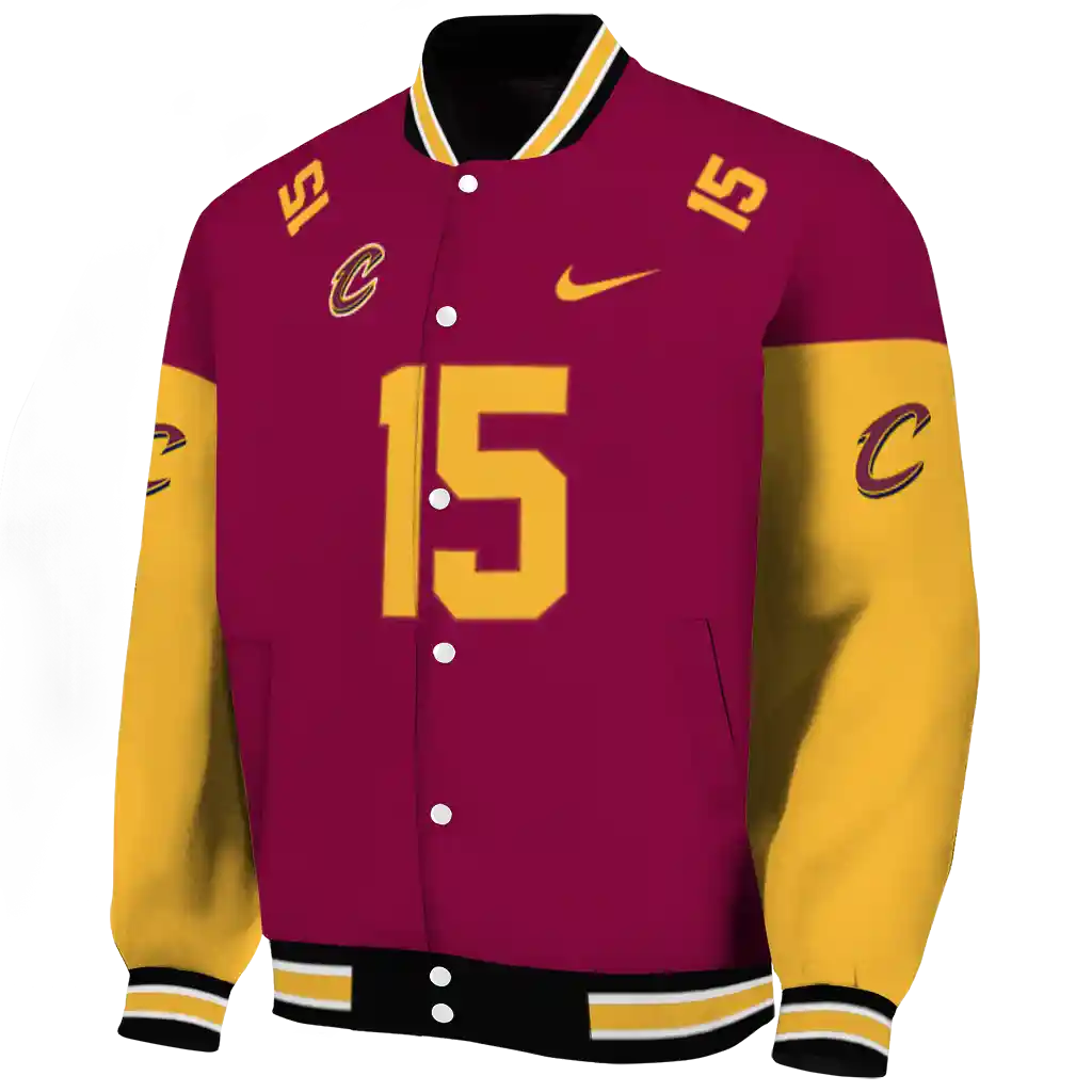 customized cleveland cavaliers team patch wine varsity jacket best selling customized cleveland cavaliers team patch wine varsity jacket best selling