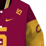 customized cleveland cavaliers team patch wine varsity jacket best selling
