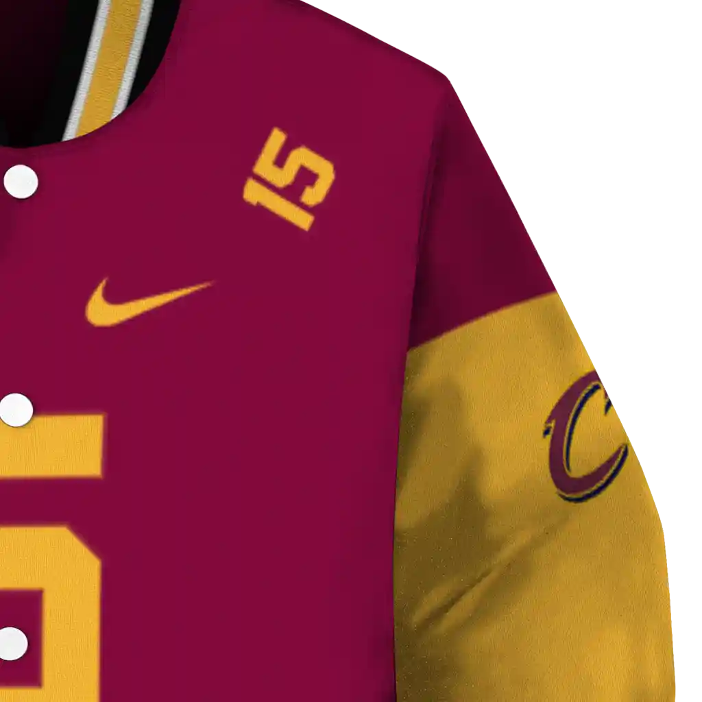 customized cleveland cavaliers team patch wine varsity jacket premium grade customized cleveland cavaliers team patch wine varsity jacket premium grade
