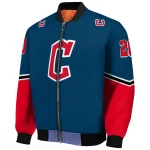 customized cleveland guardians chevron style navy blue bomber jacket best selling