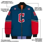 customized cleveland guardians chevron style navy blue bomber jacket best selling
