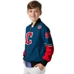 customized cleveland guardians chevron style navy blue bomber jacket best selling