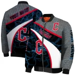 customized cleveland guardians electric flash navy blue bomber jacket best selling