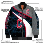 customized cleveland guardians electric flash navy blue bomber jacket best selling