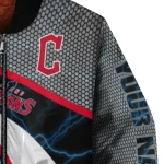 customized cleveland guardians electric flash navy blue bomber jacket best selling