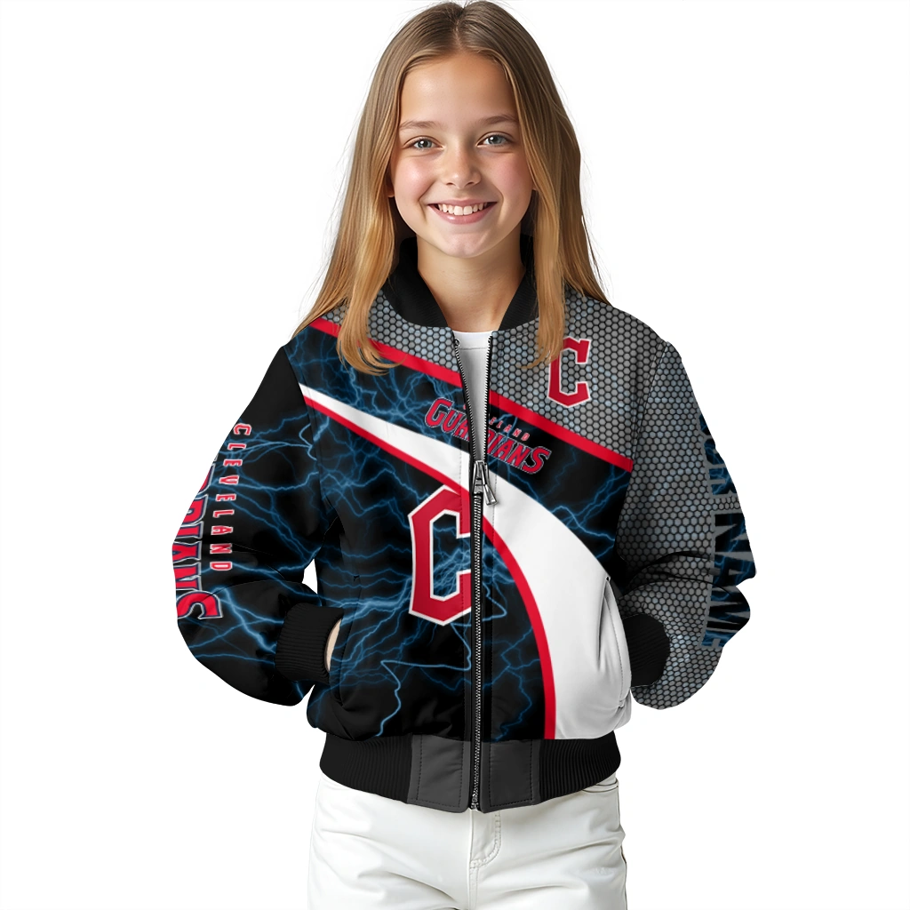 customized cleveland guardians electric flash navy blue bomber jacket top rated customized cleveland guardians electric flash navy blue bomber jacket top rated