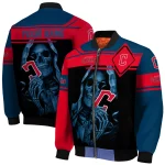 customized cleveland guardians reaper hands navy blue black bomber jacket best selling