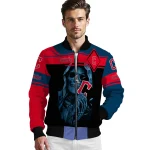 customized cleveland guardians reaper hands navy blue black bomber jacket best selling
