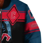 customized cleveland guardians reaper hands navy blue black bomber jacket best selling