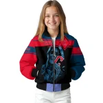 customized cleveland guardians reaper hands navy blue black bomber jacket best selling