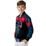 customized cleveland guardians reaper hands navy blue black bomber jacket best selling