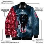 customized cleveland guardians skull cluster navy blue varsity jacket best selling