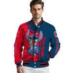 customized cleveland guardians stitch laughing navy blue varsity jacket best selling