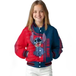 customized cleveland guardians stitch laughing navy blue varsity jacket best selling