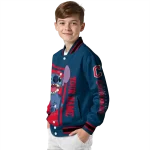 customized cleveland guardians stitch laughing navy blue varsity jacket best selling