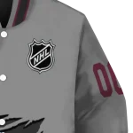 customized colorado avalanche claw streak grey varsity jacket best selling