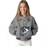 customized colorado avalanche claw streak grey varsity jacket best selling