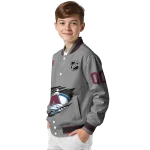customized colorado avalanche claw streak grey varsity jacket best selling