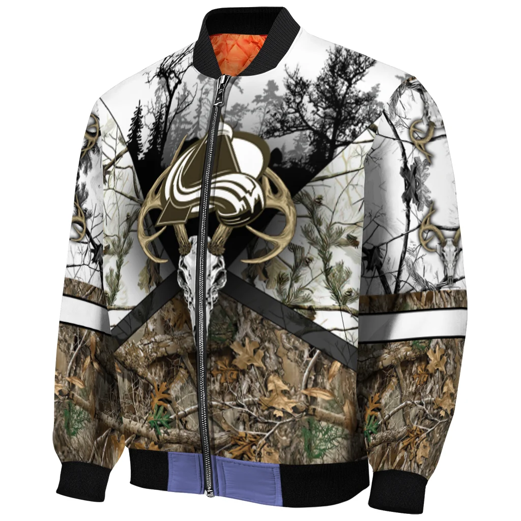 customized colorado avalanche deer skull camouflage white bomber jacket fashion forward customized colorado avalanche deer skull camouflage white bomber jacket fashion forward