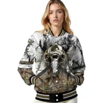 customized colorado avalanche deer skull camouflage white varsity jacket best selling