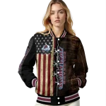 customized colorado avalanche flag wood brown varsity jacket best selling