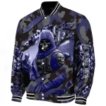 customized colorado rockies skull horde blue varsity jacket best selling