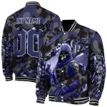 customized colorado rockies skull horde blue varsity jacket best selling