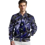customized colorado rockies skull horde blue varsity jacket best selling