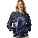customized colorado rockies skull horde blue varsity jacket best selling